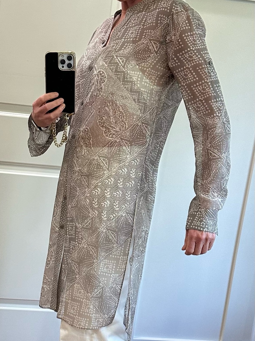 Sheer Longline Printed Top